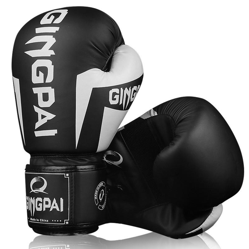 Adult Boxing Gloves Muay Thai Kickboxing Training Punching Bag Workout PU Leather 10oz White Black Pink Orange