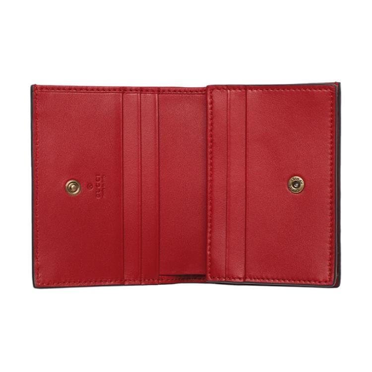 GUCCI GG Supreme Card Case Wallet With Cherries In GG Supreme 476050-K9GXT-8694