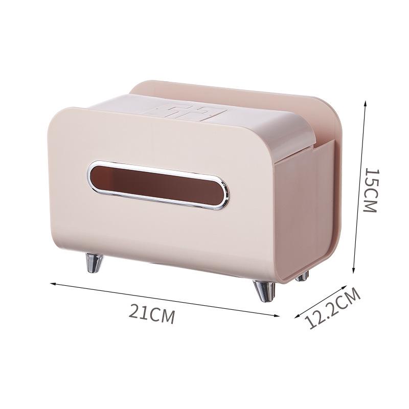 Cream Style Multifunctional Tissue Box with Remote Holder for Living Room