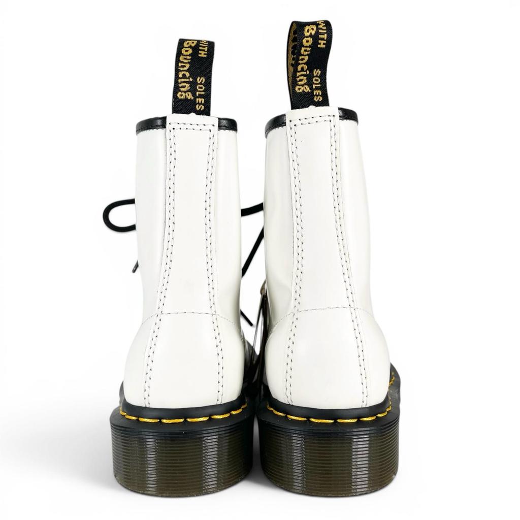 Pristine Dr.Martens Boots 1460 Yellow Stitch 8-hole White Women 11822100 Used