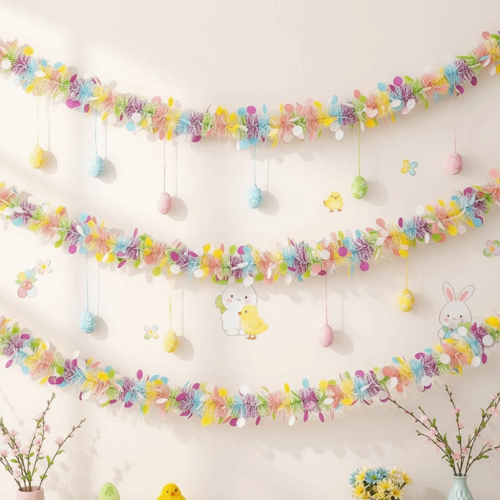 2M Easter Tinsel Garlands Glitter Hanging Ornament DIY Wreath Decoration  Restaurant Store