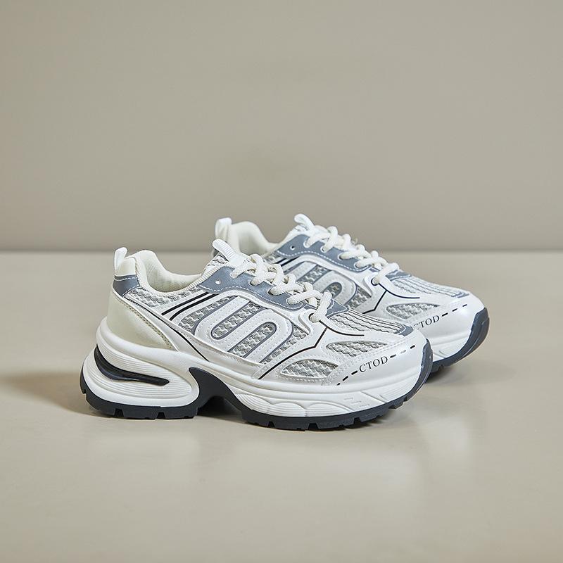 Pustende, uformelle, uformelle gå-løpesko, joggesko, snøring, sports-tennissko, dame, mesh, luftpute, joggesko for trening, trening, sport