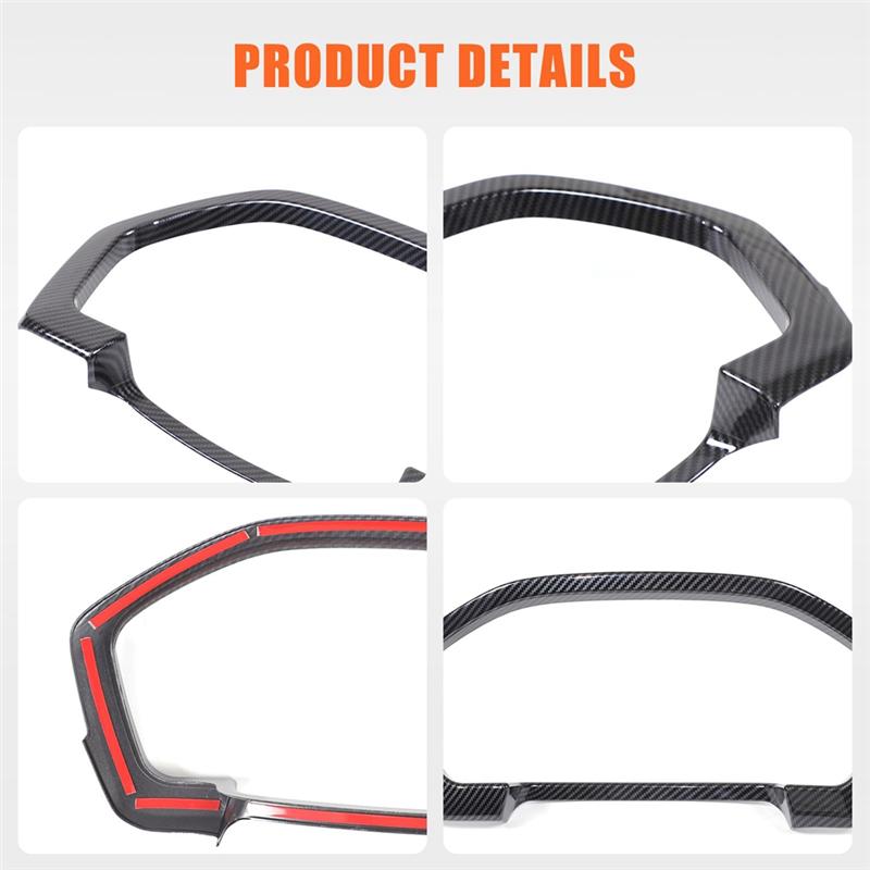A03E-Dashboard Meter Panel Frame Trim For Honda Pilot  2024 Accessories ABS Carbon Fiber