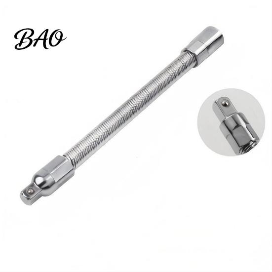 Heavy Duty Extension Rod 1/3Pcs Flexible Shaft Bar, 3/8" 1/4" 1/2" Drive Bendable Spring Steel Socket Wrench Extender, Electric Connection for