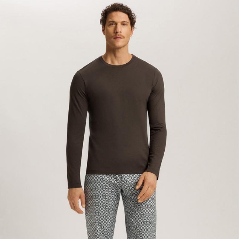Hanro Long Sleeve T shirT 75053 earThy Ink