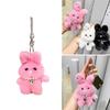 Cartoon Keyring PP Cotton Rabbits Keychain Pendant Sturdy Key Holder Accessory for Fashion Lovers Women Daily Use