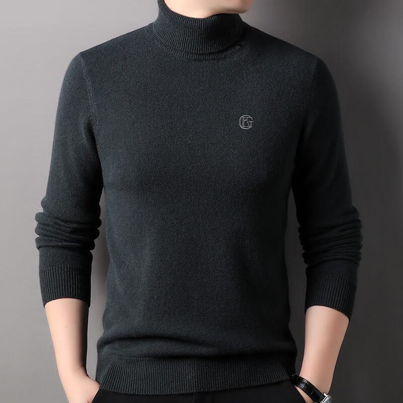 Hengyuanxiang Men s 100% Wool Turtleneck Sweater XL