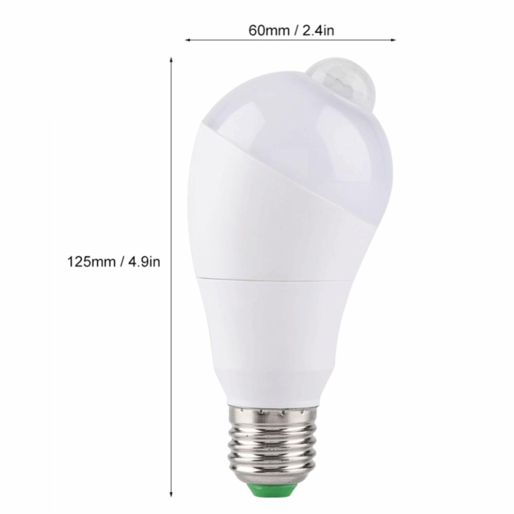

350 Degree Rotating Motion Sensor Light Bulb E27 Motion Sensor Bulb Lamp Backyard 5W Cool Light