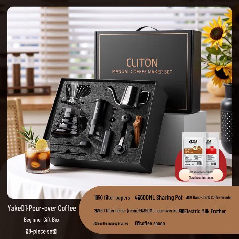 Portable Hand-Pour Coffee Maker Set with Grinder