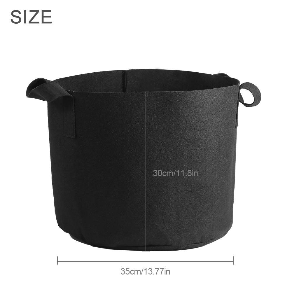Black Plants Growing Bag Vegetable Flower Aeration Planting Pot Container (7 Gallon 30 X 35cm)