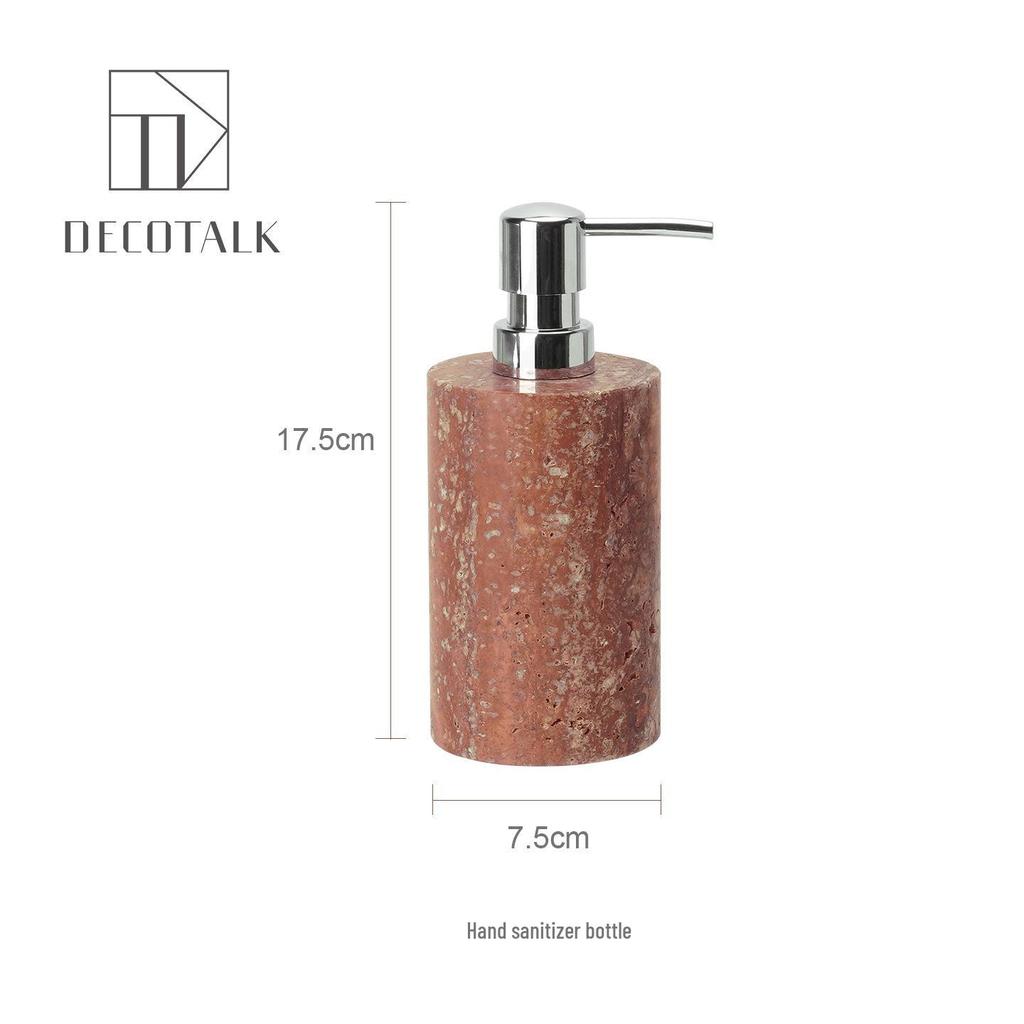DecoTalk Wabi-sabi Red Travertine Bathroom Washbasin Set with Aromatherapy Tissue Box Tray