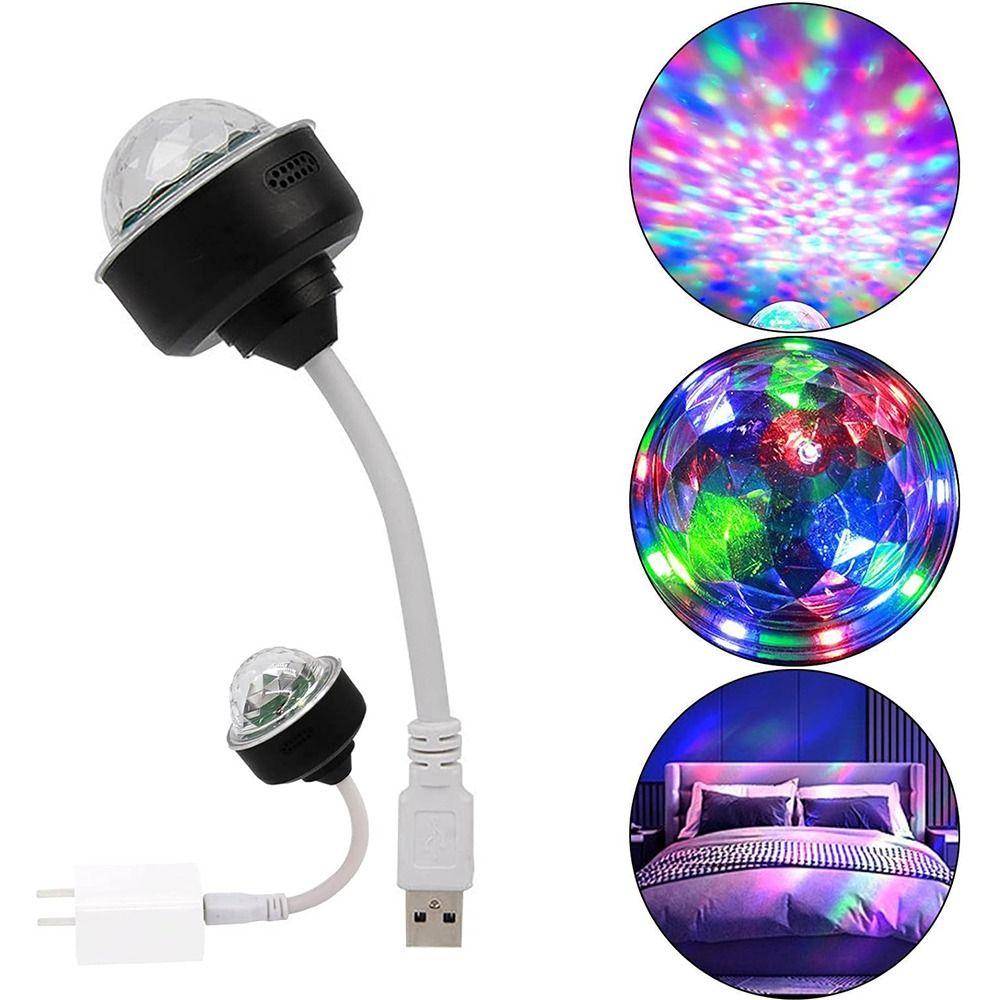 

Вращающийся свет для дискотек, красочные RGB сценические светильники, портативный диско-шар, вечерние украшения для вечеринок