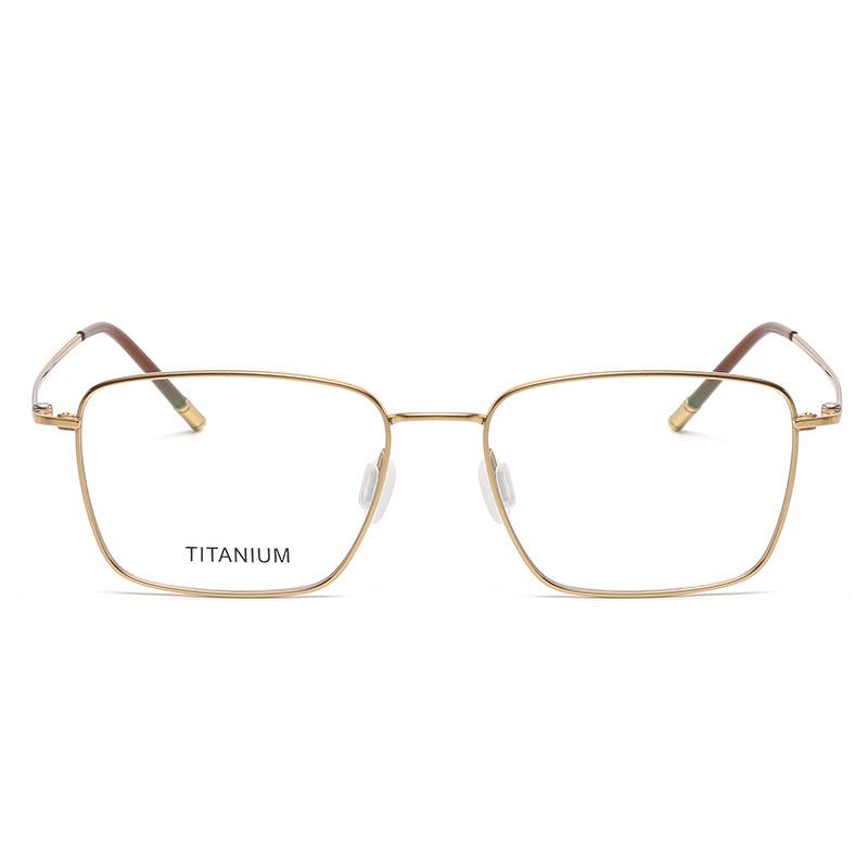 Autumn 8501 Pure Titanium Unisex Retro Square Anti-Blue Light Glasses with Myopia/Plano Lenses.