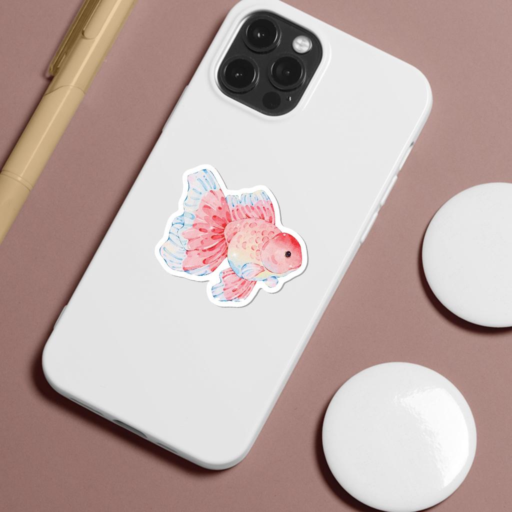 50 Cartoon Hand-painted Goldfish Graffiti Stickers Creative Hand Account Decoration Stickers Water Cup Mobile Phone Waterproof Stickers