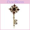 Vintage Geometric Key Brooch With Electroplated Zinc Alloy For Women And Men
