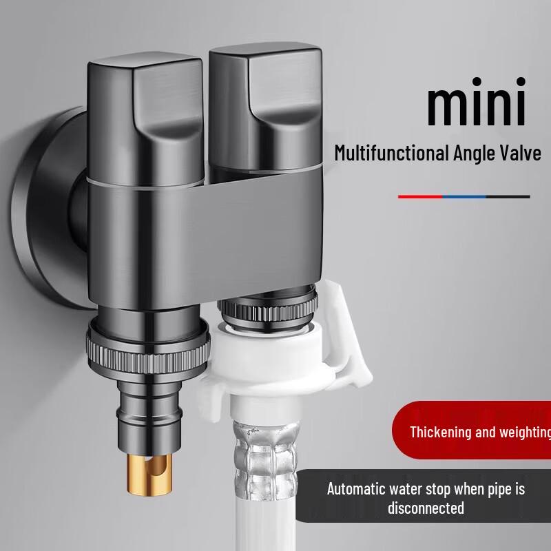 Denwoke Stainless Steel Dual-Outlet Washing Machine Faucet