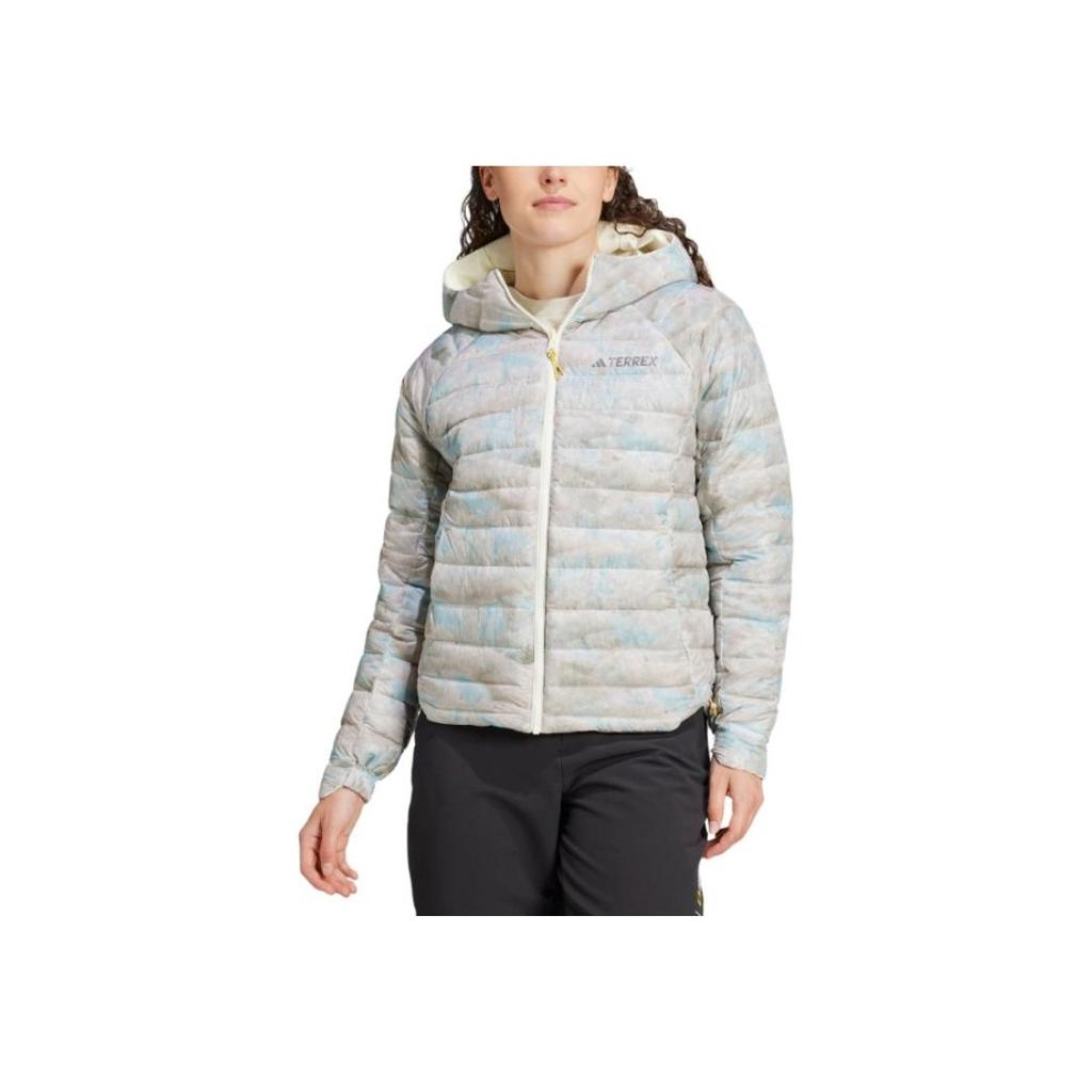 Adidas X National Geographic Collaboration FW24 Insulated Outdoor Reversible Warm Down Jacket Women Jacket Ivory-White JI8298