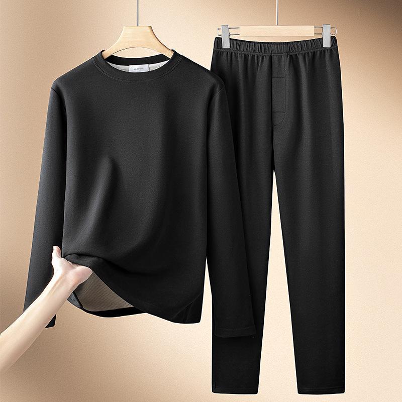 

Мужские бесшовные термоштаны - осенне-зимние утепленные леггинсы с отделкой из кашемира, шелка и бархата Set; L чёрный