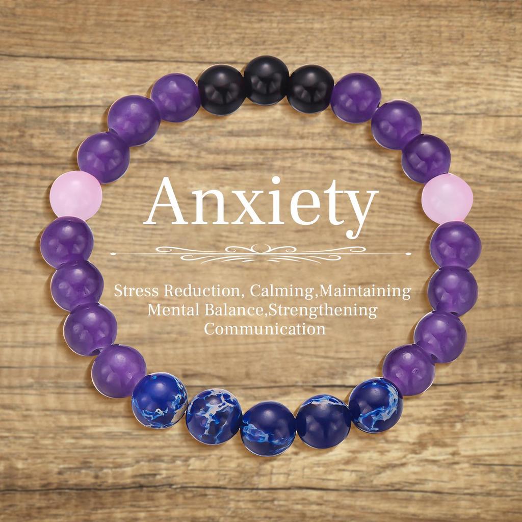 European-American Geometric Beaded Bracelet with 8mm Aventurine & Tiger Eye Stones