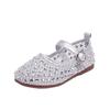 2025 summer children's half sandals rhinestone beautiful hollow small leather shoes girls princess shoes soft sole comfortable ladyshoes