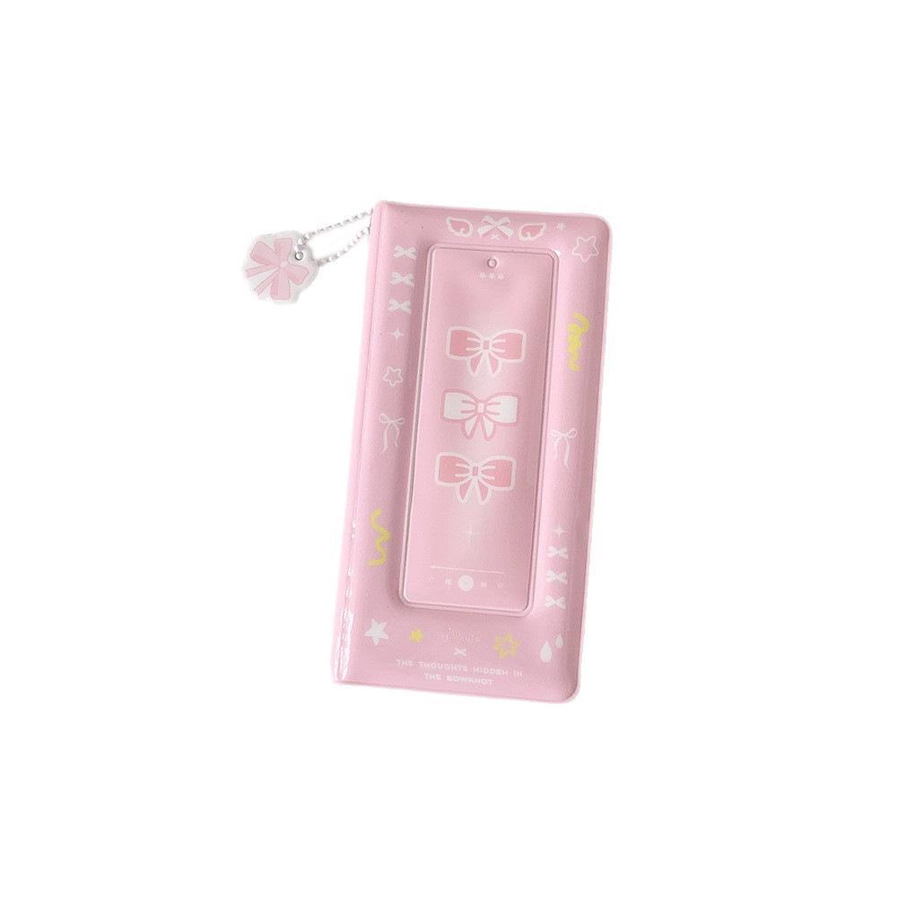 Simple Bow Four-Grid Photo Album & Ticket Stub Organizer for Girls - Star-Chasing Idol Card Holder