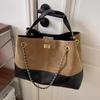Autumn and Winter New Matte Suede Leather Rhombus Chain Tote Large Capacity Shoulder Messenger Bag Women