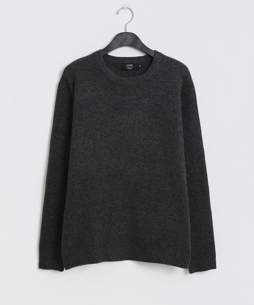 Seuteulaikeu Fine Blend Classic Crew Neck Knit (Charcoal)