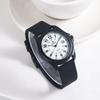 Quartz Analog Simple Quartz Watch with Black Silicone Popular Gift [BUREI] Men's Date, Waterproof, Luminous, Lightweight, Strap, Unisex, Stylish,