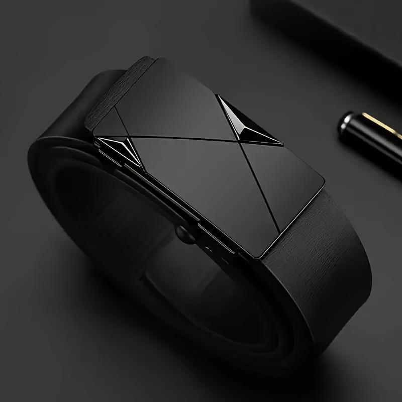 

Мужской классический черный ремень с автоматической пряжкой - деловой, повседневный и формальный стиль 1pcs чёрный
