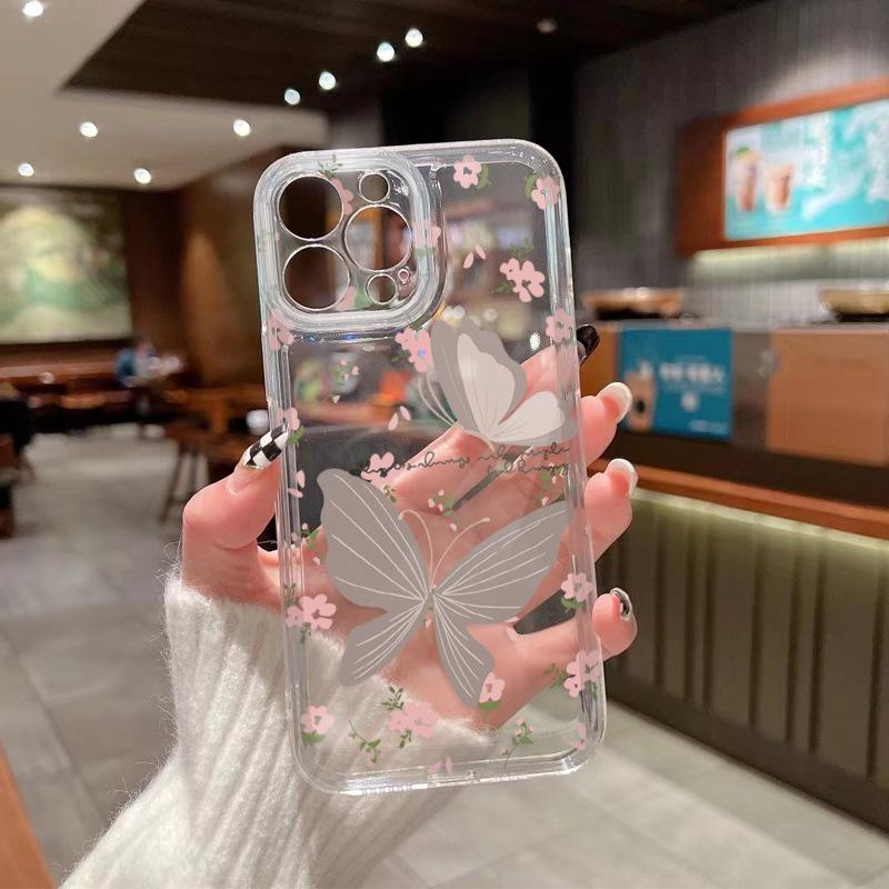 Beautiful Butterfly Phone Case 16 14 Promax Space Case 15 Pro Phone Case Transparent 13 12 Trendy 11 Xs Xr 7 8 Plus Female Case