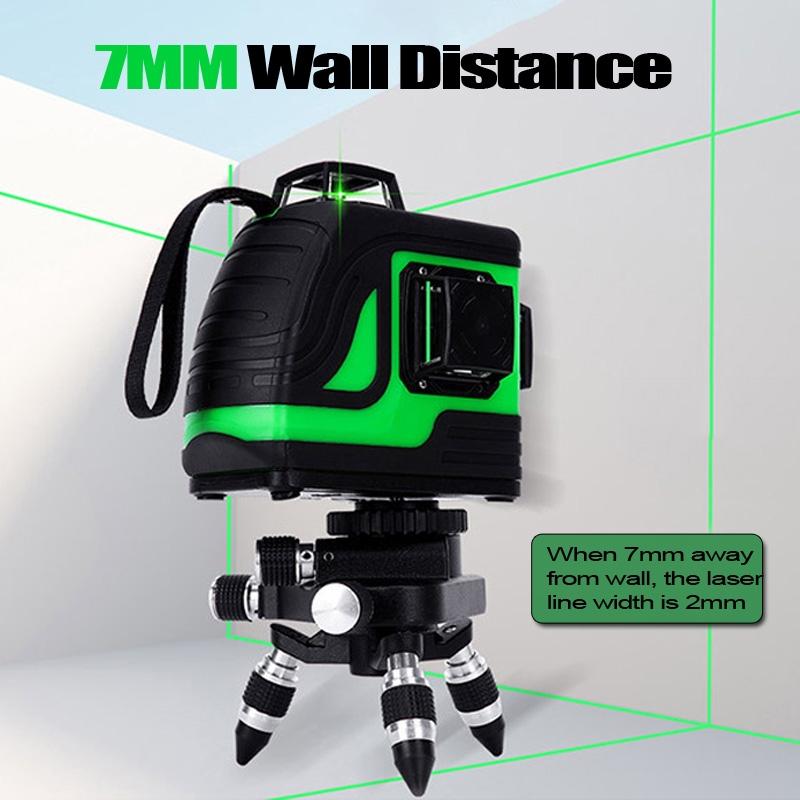 IP54 12 Lines Laser Level  Green Self Leveling 3D Vertical Horizontal Leveling Tool