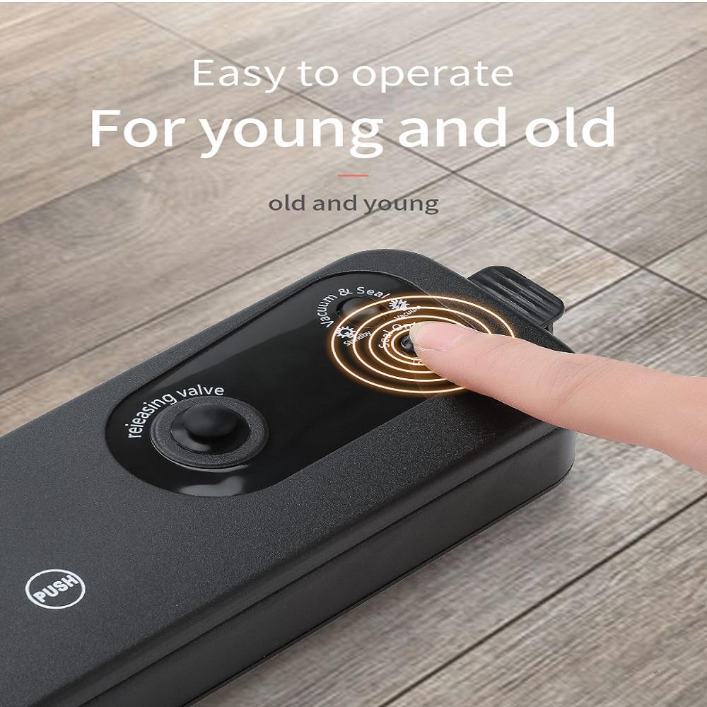 New Vacuum Sealer Packaging Machine Household Black Food Vacuum Sealer 100-240V