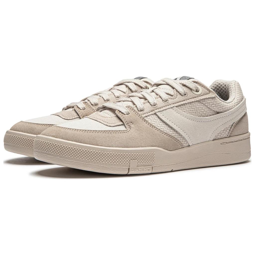 Li Ning Zheng Rong 92S Bequeme Trendige Rutschfeste Leichte Low-Top Skateschuhe Herren Sneaker Beige AEPU021-1
