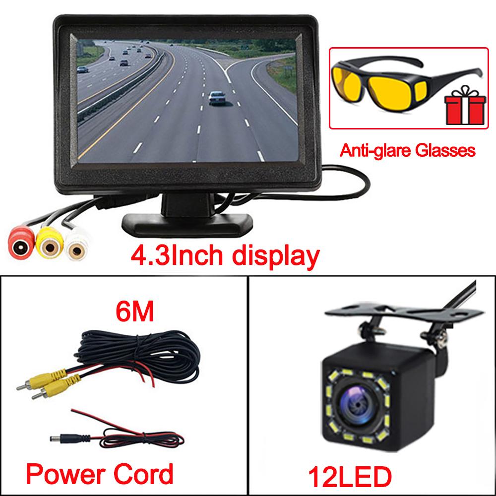 4.3Inch Rear View Camera Monitor Screen Reversing Camera Car Parking Parking System Camera for Vehicle Free Anti-Glare Glasses