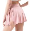 Womens High-Waisted Tennis Skirt With Side Slit Adjustable Tie Quick-Dry Yoga Fitness Skort Running Gym Workout