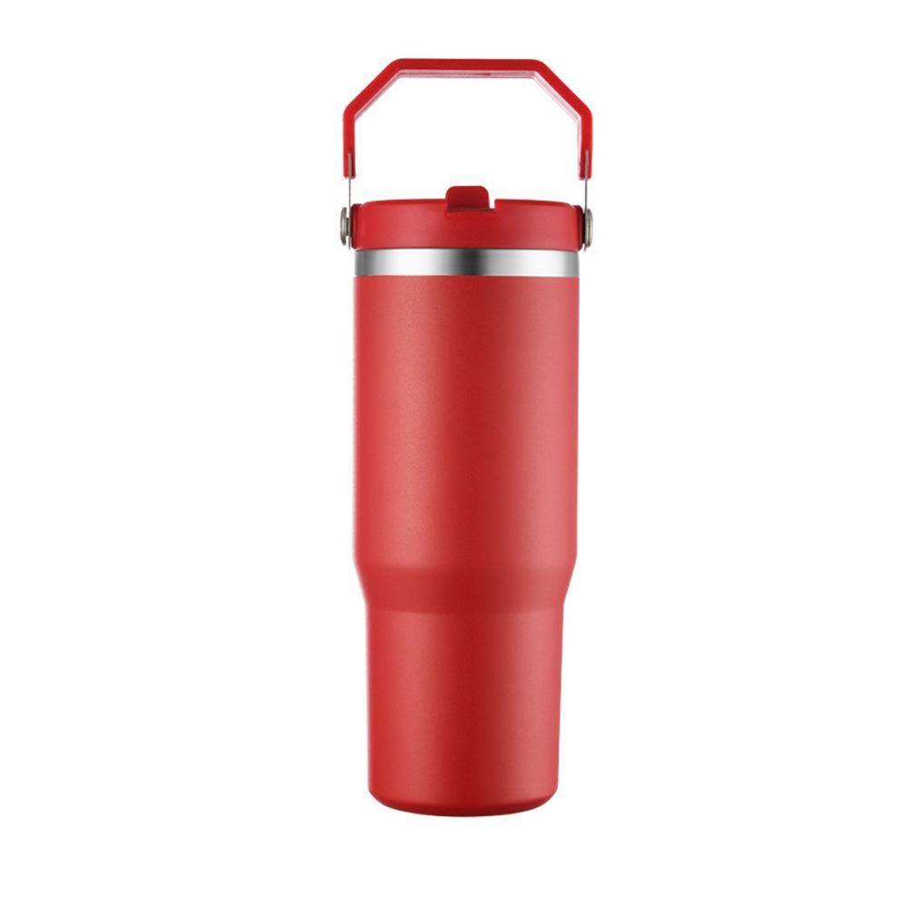 Leakproof Insulated Cup 30oz Large Capacity Water Bottle with Handle/Straw Colorful Tumbler Gift for Travel Car Office Workout