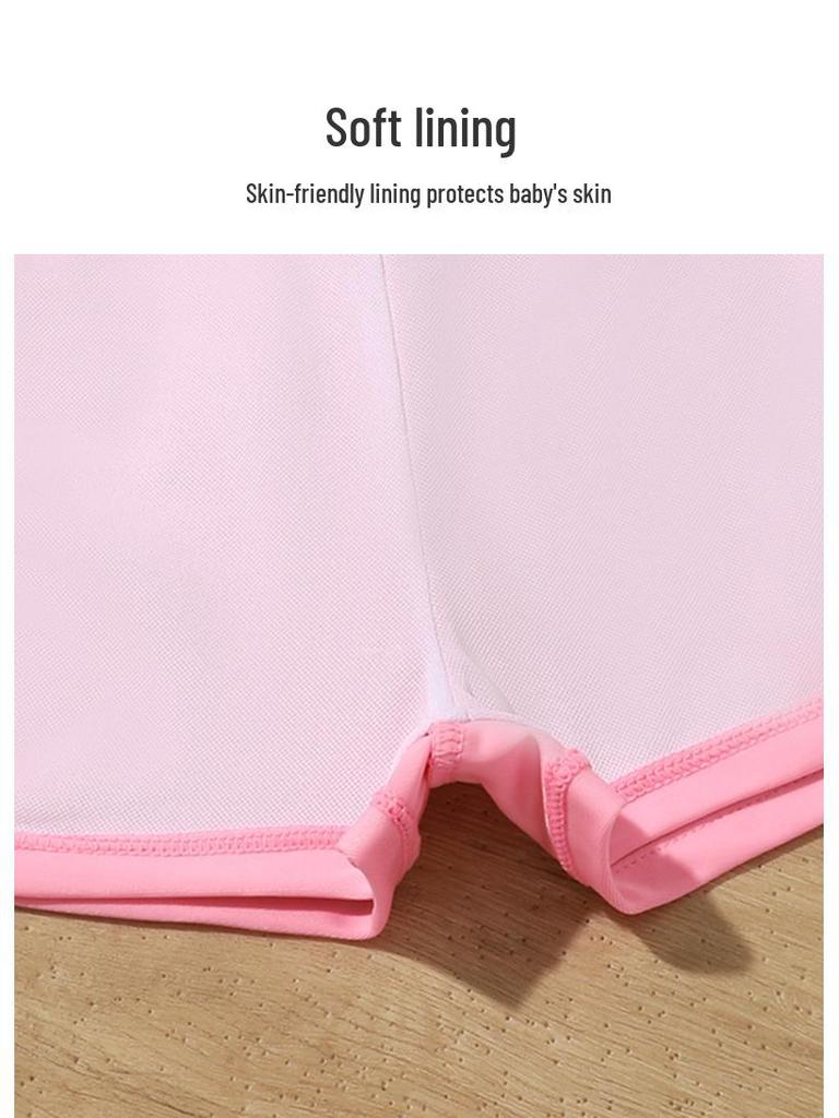 2025 Pink Tie-Dye Long Sleeve Two-Piece Swimsuit for Girls: Includes Short Skirt
