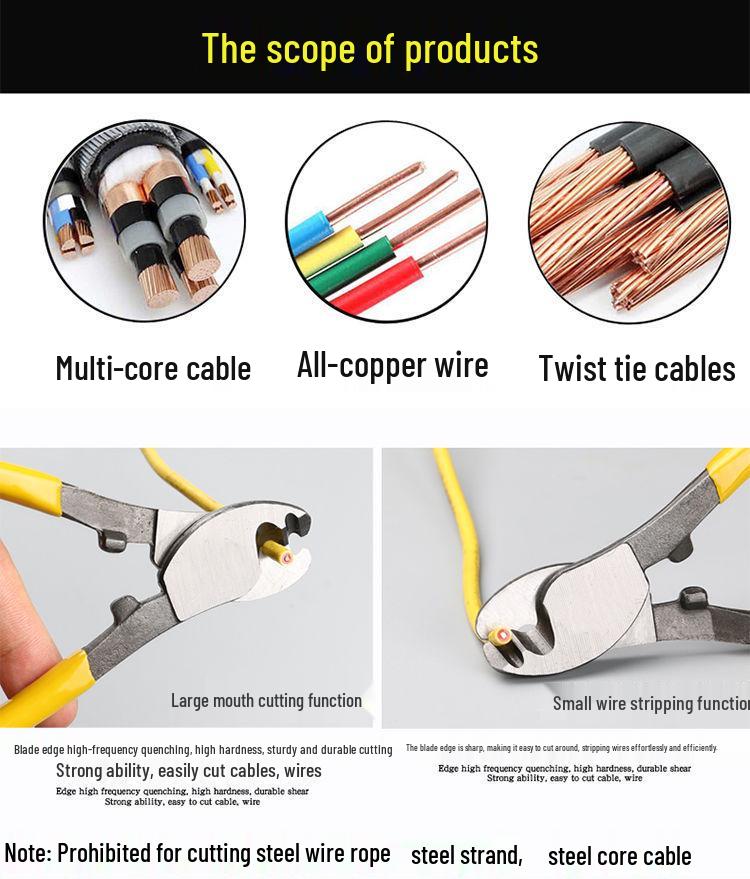 Elektrikářské 10" kleště na kabely a odizolování drátů