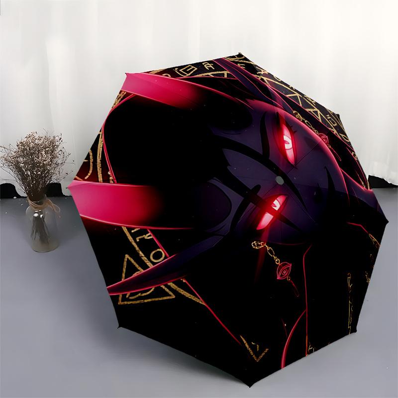 Devil Girl Automagic Folding Umbrella with 8 Bone Iron Frame Perfect for Fans,Travelers,and Daily Use0152b