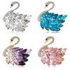 Crystal Swan brooch, high-end and sophisticated, niche, small fragrance, retro chest flower, Korean version, anti glare, pin clothing accessories