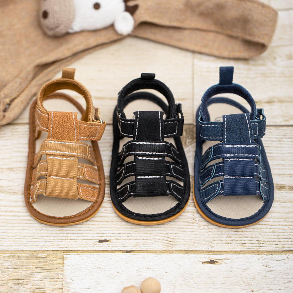Sabatutu Baby-Lauflernschuhe – Leder, Rutschfeste Gummisohle, Klettverschluss, Für 0–18 Monate