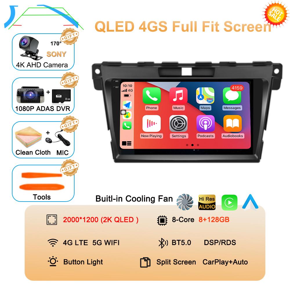 Android 14 DSP Car 2DIN GPS Navigation Radio Multimedia Video Player QLED For MAZDA CX-7 Cx7 Cx 7 2007 2008 2009 2010 2011-2014