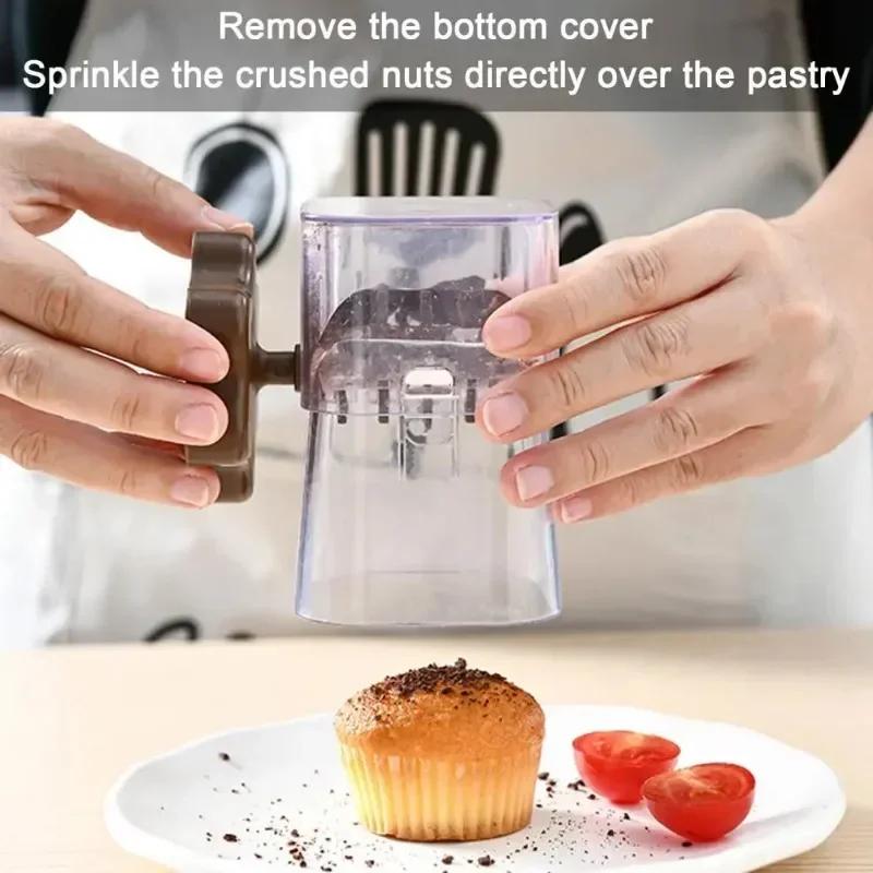 Multifunction Manual Grinder, Hand Crank Nut Crusher for Walnuts Almonds Chocolate & Fruits, Portable Kitchen Tool