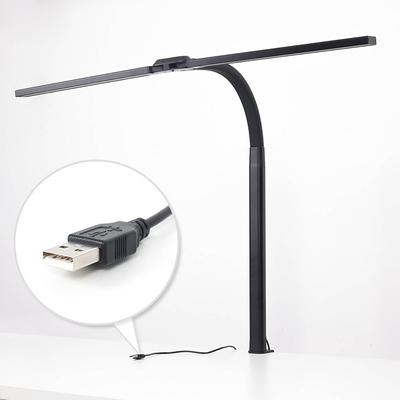 LED Eye  Long Arm Table Lamp Three Color Dimming Bedroom Reading And Learning Long Arm Lamp Work Beauty Folding Arm Clip Lamp