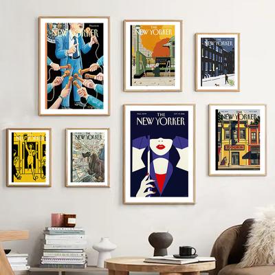 The New Yorker Posters and Prints Rero Wall Art Canvas Painting Wall Pictures for Living Room Decor Home Decoration No Frame
