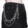 Punk Metal Five-pointed Star Geometric Bag Chain Hip Hop Hipster Cool Hundred Pair Pants Chain For Men and Women