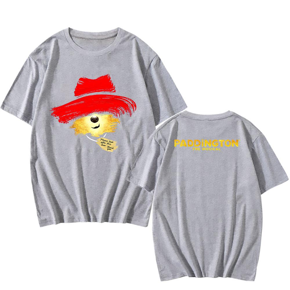 Bear PADDINGTONN THE MUSICAL:LARGE LOGO T-SHIRT Summer O-neck Men Women Tshirts Short Sleeve 100%Cotton Soft Tees Graphic Print Tops Anime T-shirt