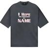 We11done Letter Print Round Neck Short Sleeve T-Shirt Unisex Tops Charcoal WD-TT2-24-761-U-CH