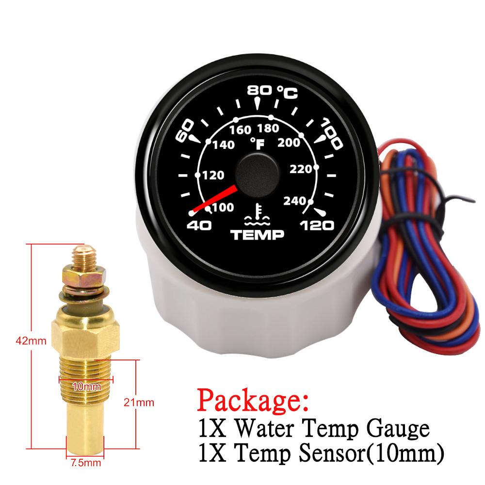 Customized10mm 14mm 17mm 21mm Temperature Sensor+52mm Water Temperature Gauge Universal for Boat Car Auto Motorcycle Thermometer