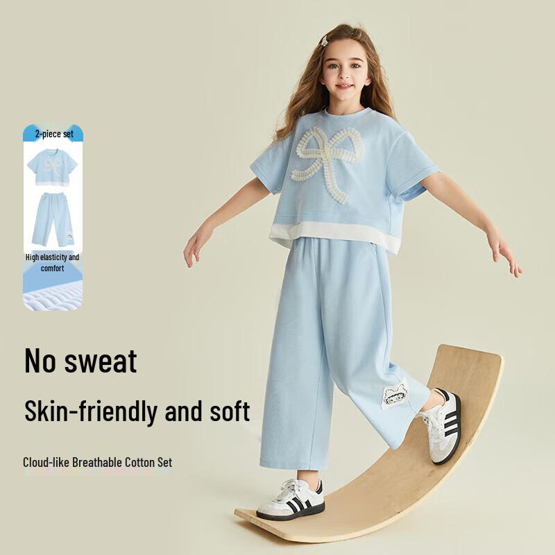 

Betty Girls Summer Sporty Casual Short Sleeve & Capris Set 140 cm